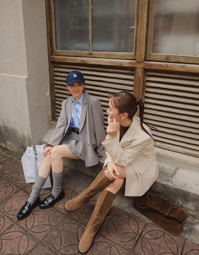 【Ling Cheng Design】Oversized Double Breasted Tailored Blazer Jacket