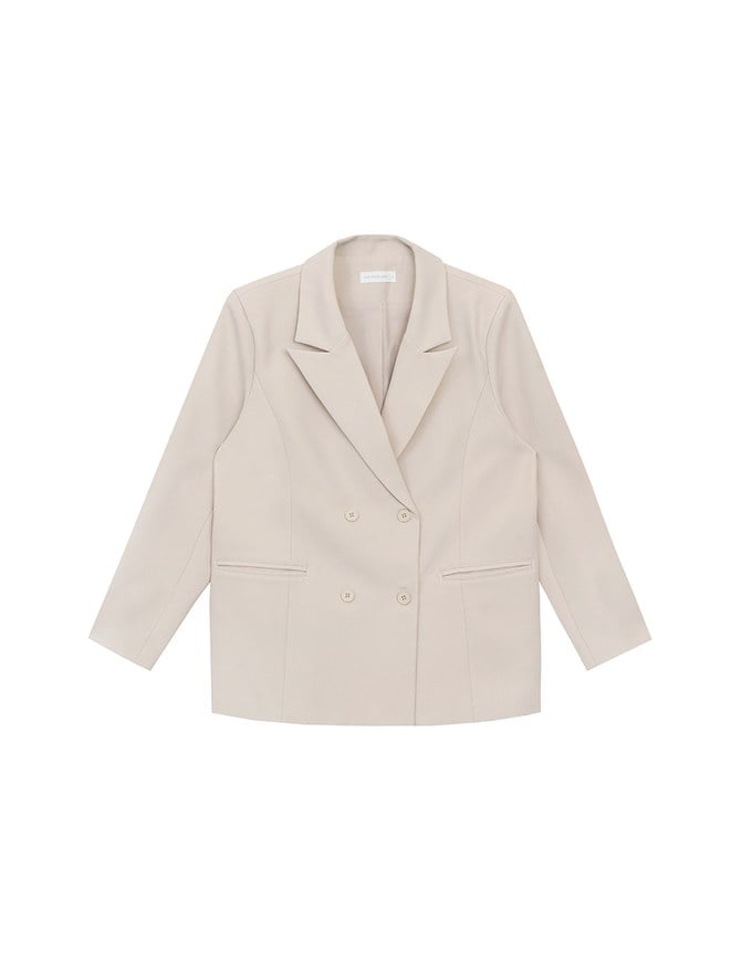 【Ling Cheng Design】Oversized Double Breasted Tailored Blazer Jacket