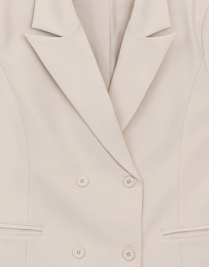 【Ling Cheng Design】Oversized Double Breasted Tailored Blazer Jacket
