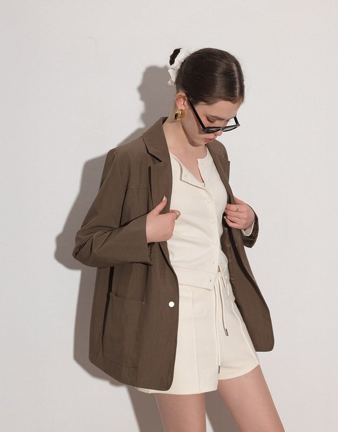 Cropped Button Front Cardigan and Spaghetti Strap Crop Camisole Set Wear
