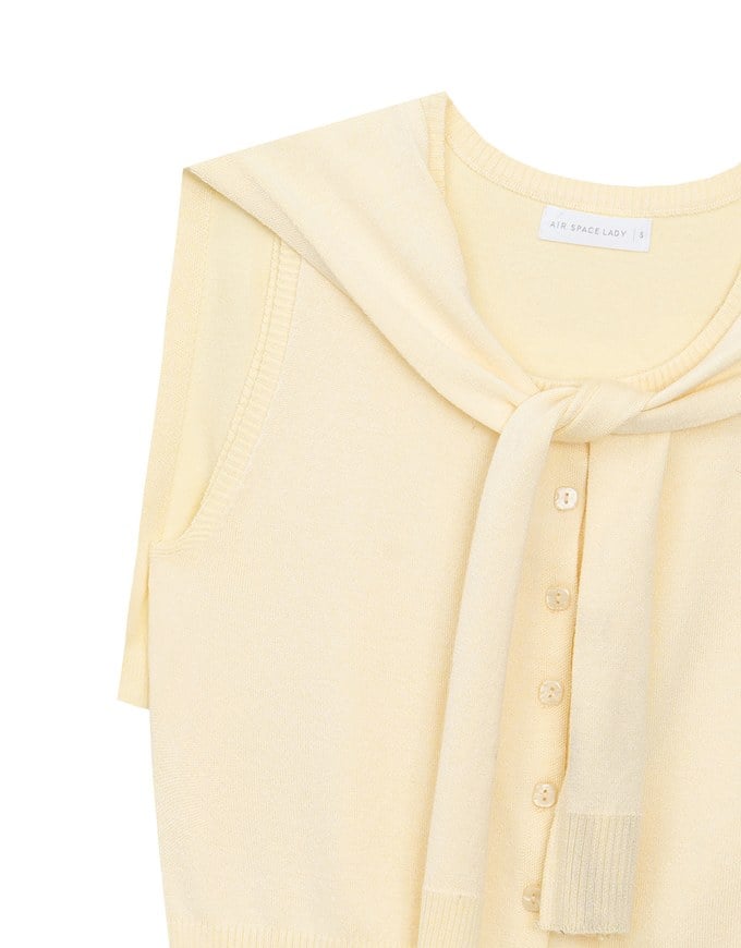 Knit Shawl Sleeveless Crop Cardigan Top