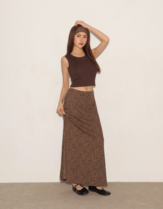 Crop Ribbed Knit Tank Top with AIR SPACE Logo Embroidered