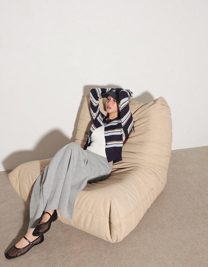 Contrast Striped Knit Button Up Cropped Cardigan