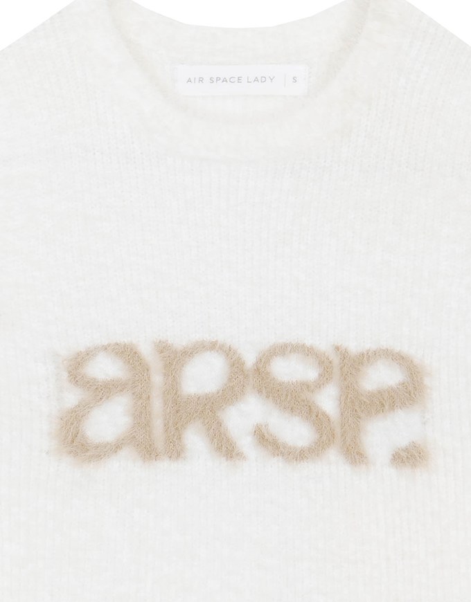 Fluffy Faux Fur Sleeveless Crop Tank Top with AIR SPACE Logo Embroidered