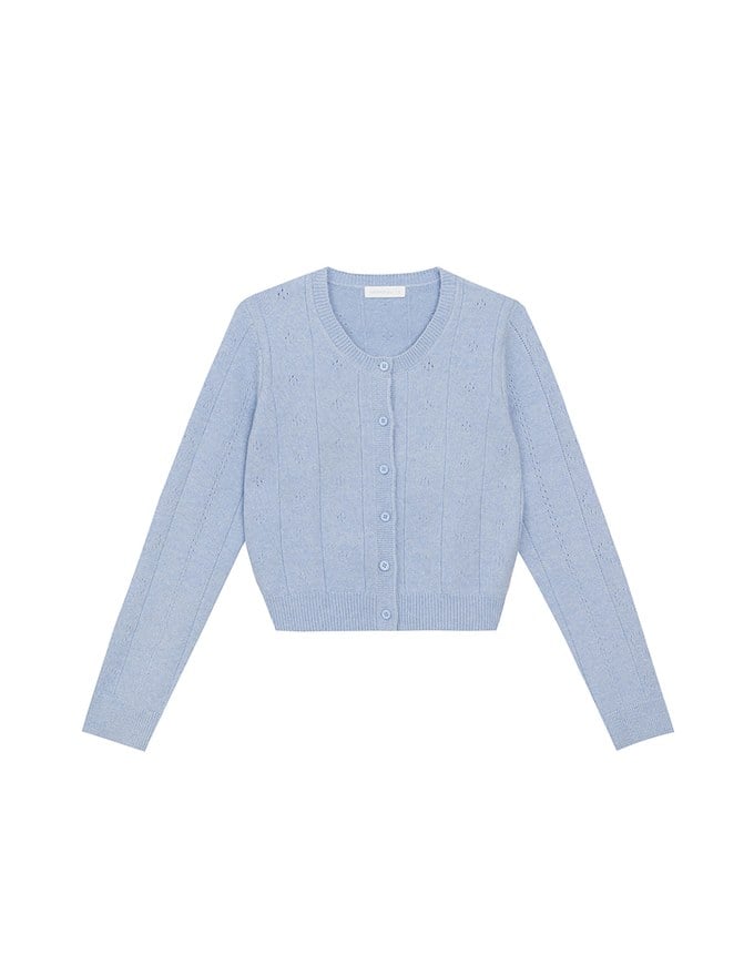 【Ling Cheng Design】Classic Crew Neck Buttoned Knit Cardigan