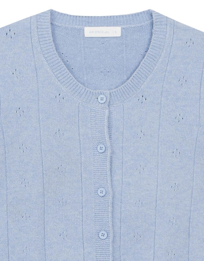【Ling Cheng Design】Classic Crew Neck Buttoned Knit Cardigan
