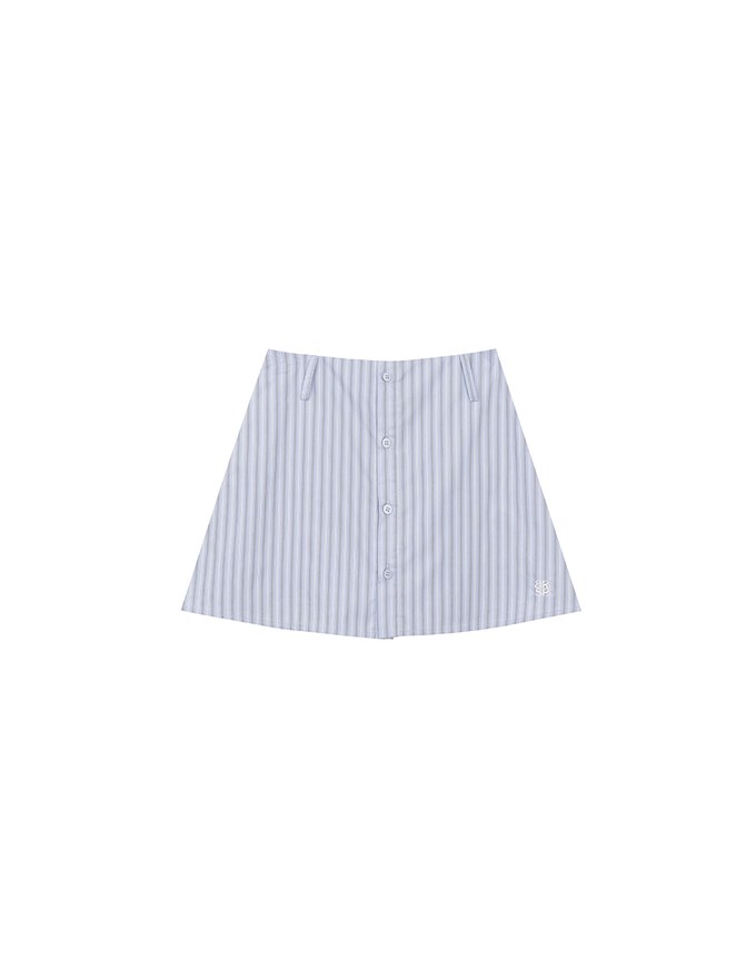 AIR SPACE Logo Embroidered Striped Button Front A Line Skorts