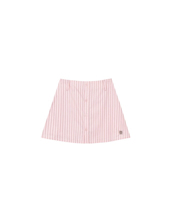 AIR SPACE Logo Embroidered Striped Button Front A Line Skorts