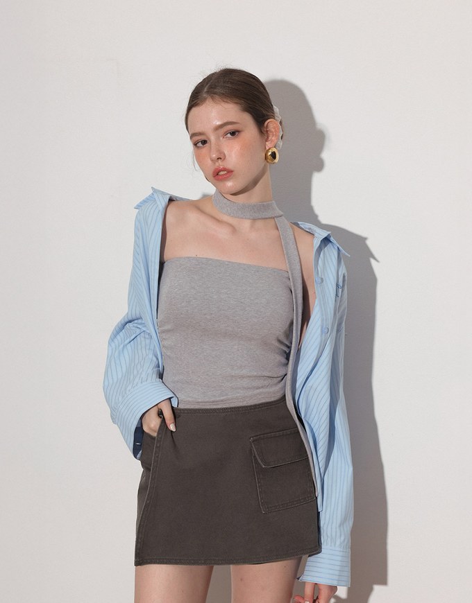 2 Way Convertible Cargo Style Skort with Button Closure