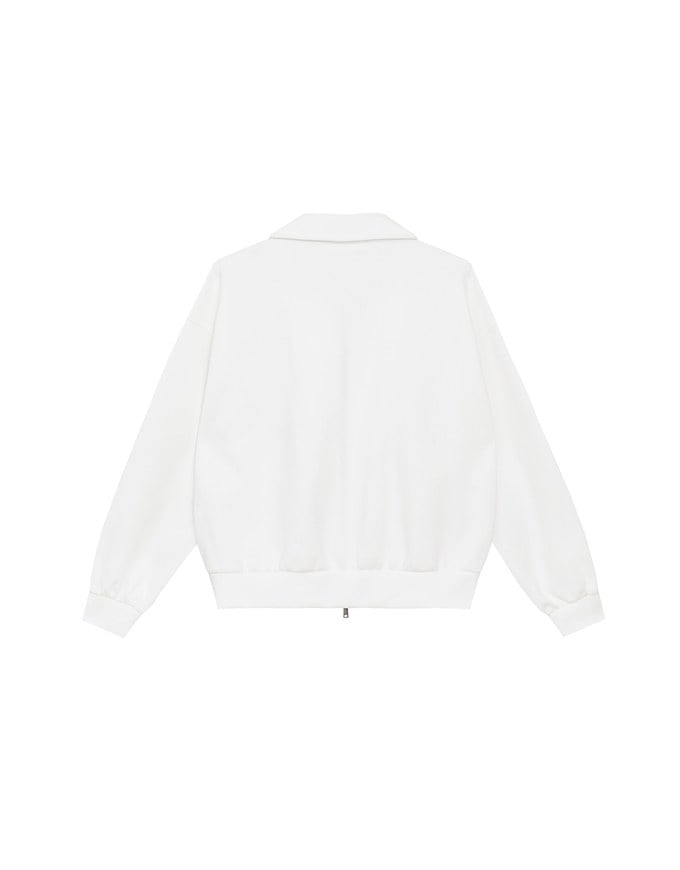 【Ling Cheng Design】Oversized Collar Zip Up Jacket with AIR SPACE Logo Embroidered