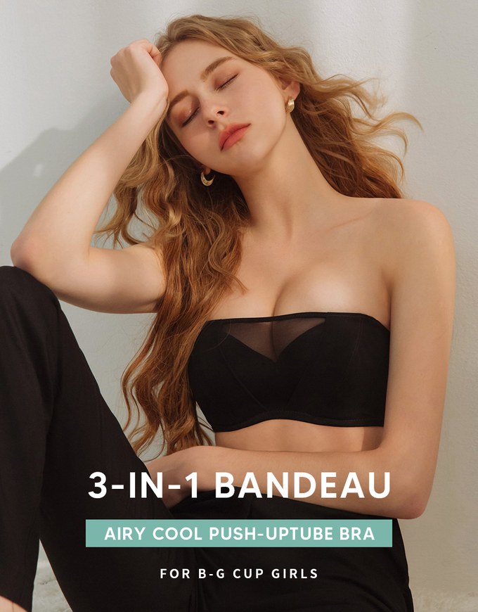 UPUP無重力涼感爆乳網紗無肩帶內衣