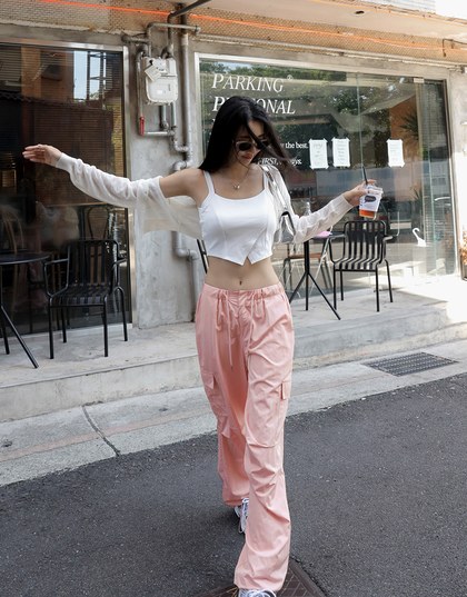 Large Pocket Drawstring Cargo Pants