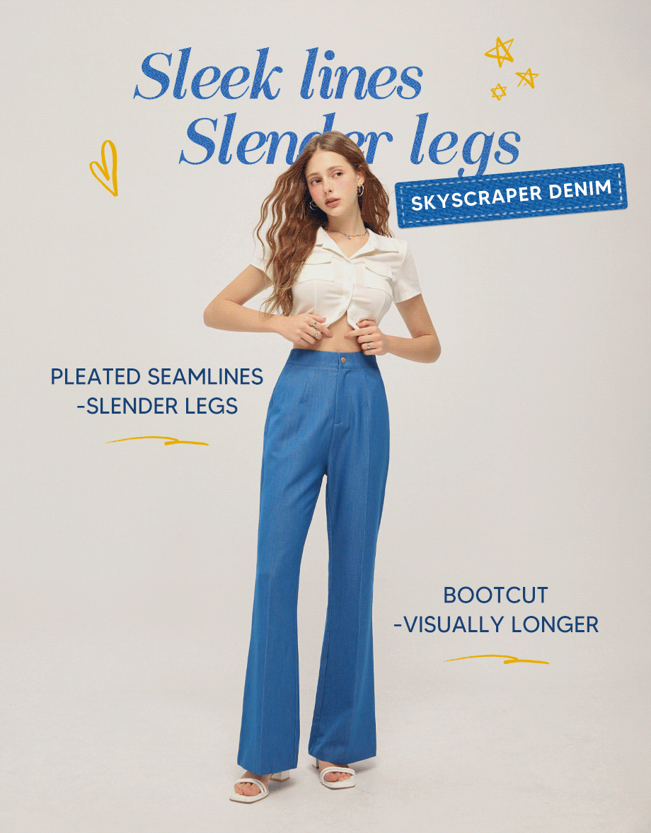 Skysrcraper Denim Trumpet Pants
