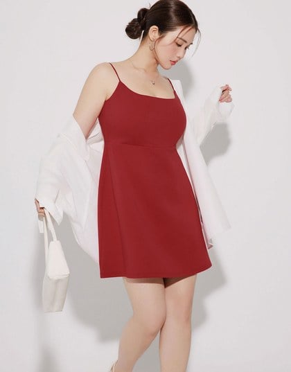 Space Cotton Bodycon Thin Straps Padded Mini Dress
