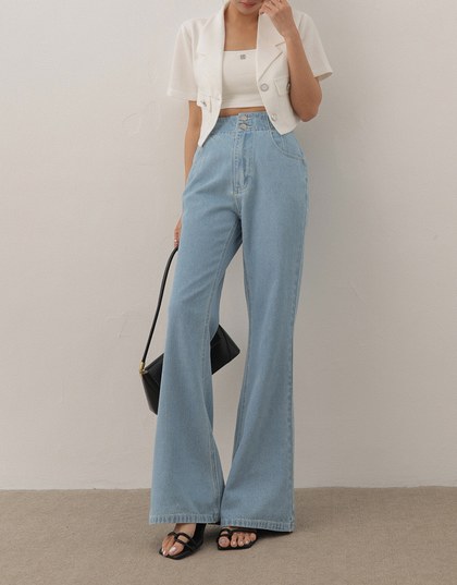 Perfect Waistline DNA Lightweight Jeans Denim Flare Pants