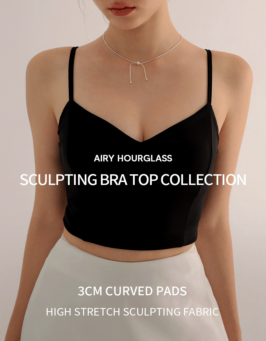 V Neck Sculpting Spaghetti Strap Cami Padded Top with Clean Back Design