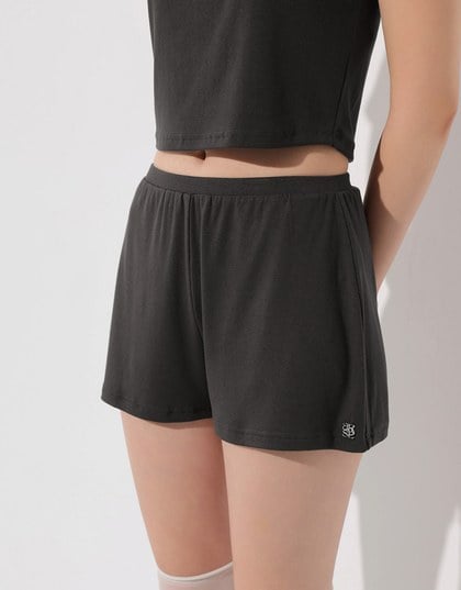 Logo Embroidered Basic Casual Shorts