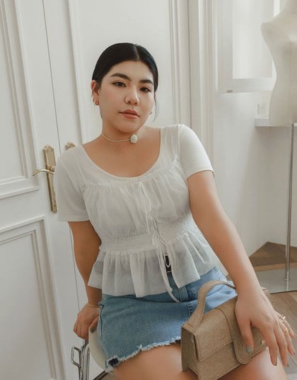 Sheer Ruched Drawstring Layered Camisole Top