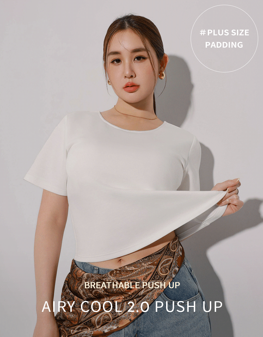 Deep V Back Solid Slim Fit Padded Cropped Tee