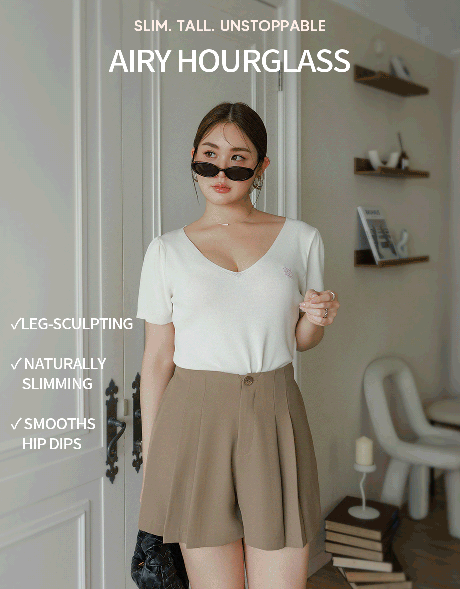 High Waist Pleated A Line Shorts