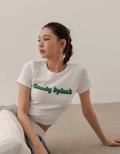 Candy Splash Slogan Fitted Tee