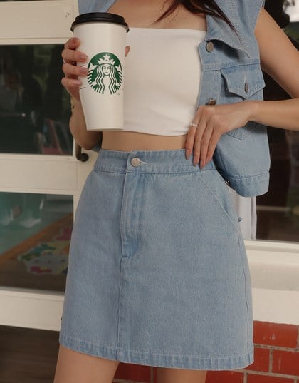 High Waist Fitted Jeans Denim Mini Skirt
