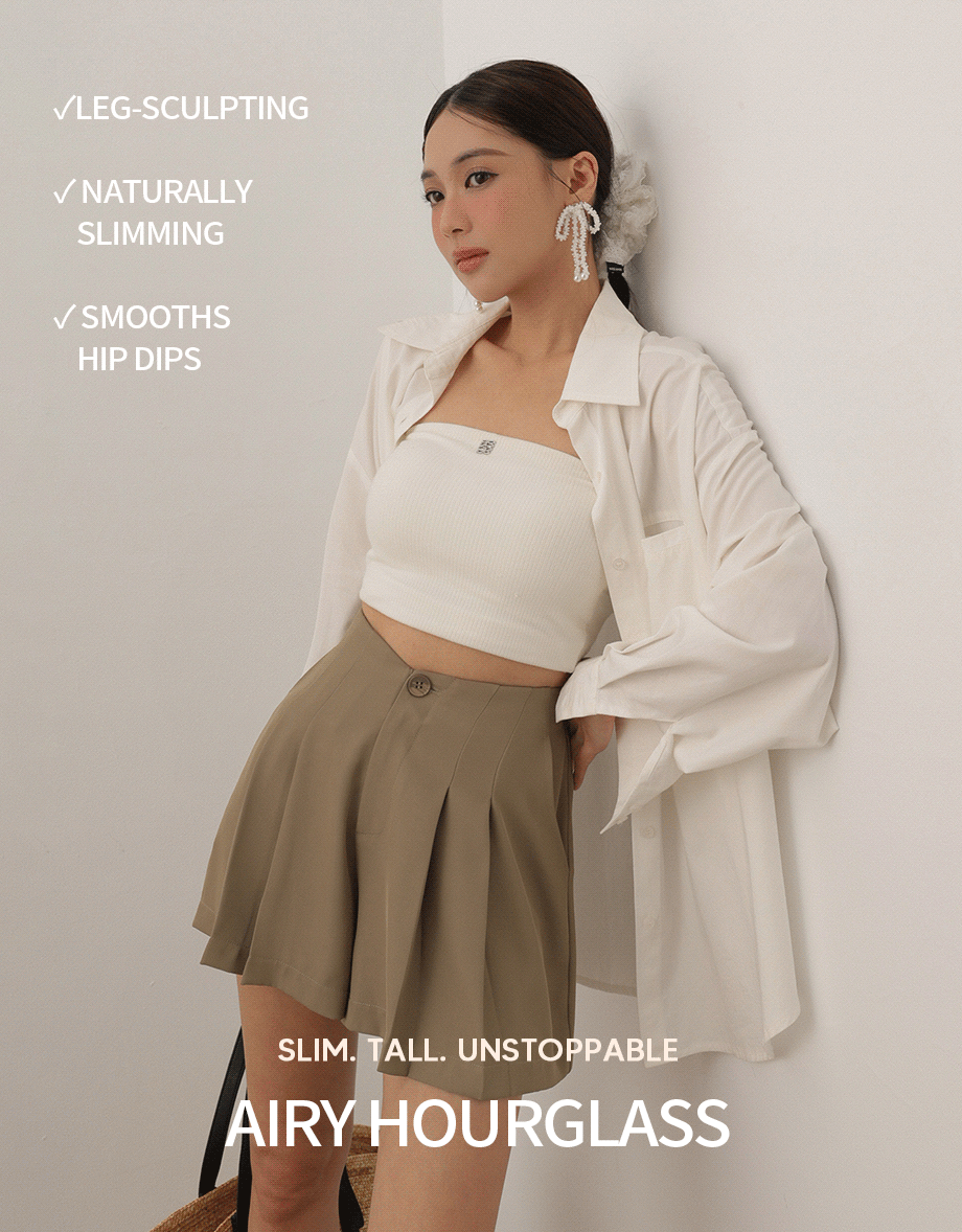 High Waist Pleated A Line Shorts