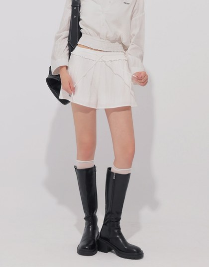 AIR SPACE Logo Embroidered Striped Drawstring Waist Casual Shorts