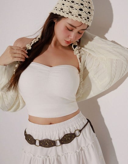 Strapless Sweetheart Neckline Ruched Fitted Tube Bra Top