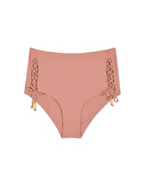 高腰側綁收腹泳褲