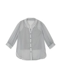 Textured Sheer 3/4 Sleeves Blouse & Cami Set Wear