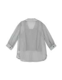 Textured Sheer 3/4 Sleeves Blouse & Cami Set Wear