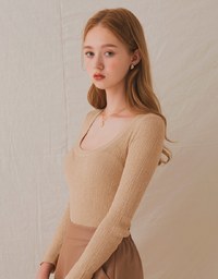 Bark Wrinkly Fitted Top