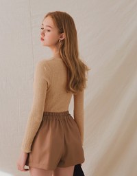Bark Wrinkly Fitted Top