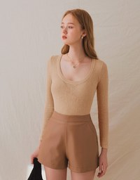 Bark Wrinkly Fitted Top