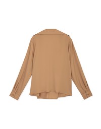 Minimalist Knot Notch Neck Blouse