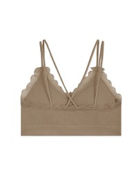 Lace Trimmed Double Crossback Bralette (With Padding)