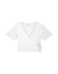 Low Cut Crossover Tie-Side Crop Top