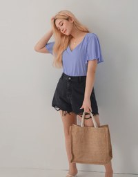 Flared Sleeves With Slit Top
