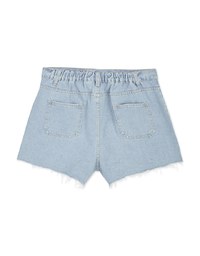 Button-Up Arcuates Denim Shorts