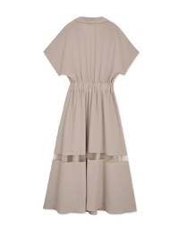 Asymmetrical Sheer-Panel Knot-Tie Maxi Dress
