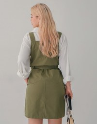 Witty Pinafore Dress (With Belt)