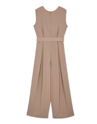 Minimalist Belted Slit Jumpsuit (Shoulder Pads Detachable)
