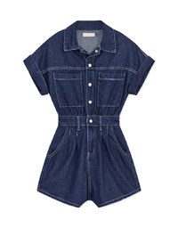 Cargo-Inspired Denim Playsuit