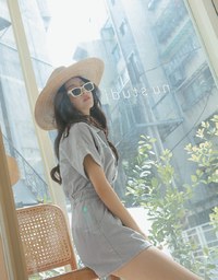 Cargo-Inspired Denim Playsuit