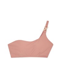 Metal Rings One-Shoulder Bikini Top