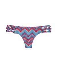 Printed Criss-Cross Strappy Thong Bikini Bottom