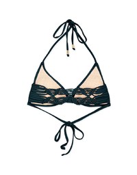 Braided Back Single Tie Strap Bikini Top (Thick Padded)