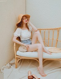 Ruched Puffy Sleeve Crop Top