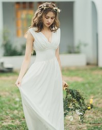 Classy Grecian Maxi Dress (With Sewn-In Paddings)